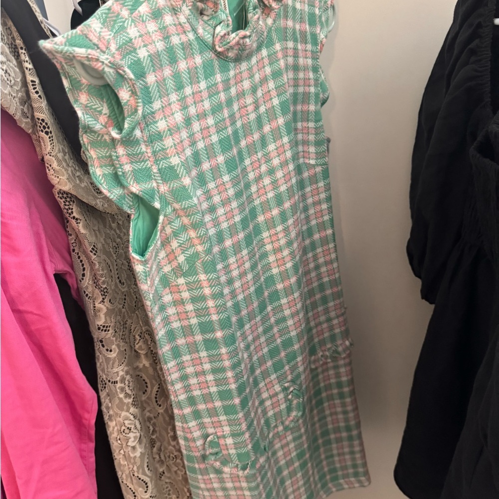 The Beaufort Bonnet Company Green and Pink Plaid Dress